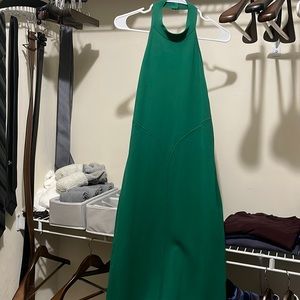 New York and company size XL green midi halter dress with back seam and slit